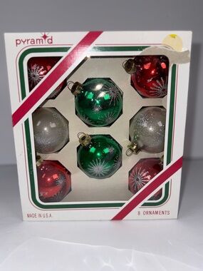 Box of Vintage Pyramid by Rauch Christmas Ornaments - 8 count
